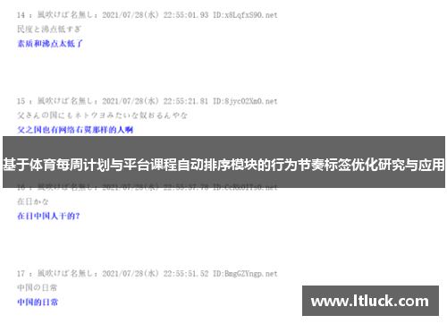 基于体育每周计划与平台课程自动排序模块的行为节奏标签优化研究与应用